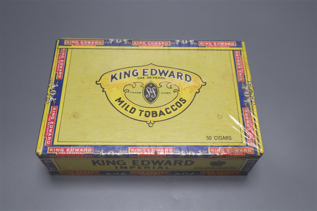 An unopened box of 50 King Edward Imperial cigars